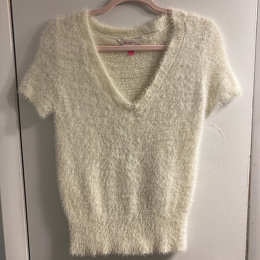 Fuzzy white shirt